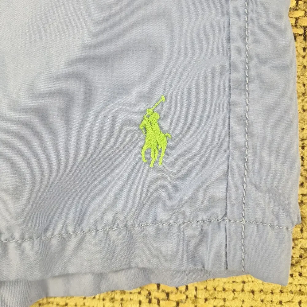 POLO Ralph Lauren Swim Trunks Blue Drawstring Size Mens Large XL 3 Pockets